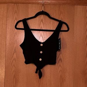 Black crop tank, Size Large, NWT